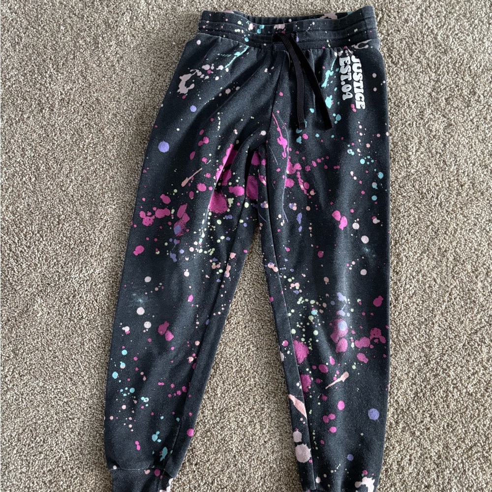 Justice Black and Pink Artistic Joggers